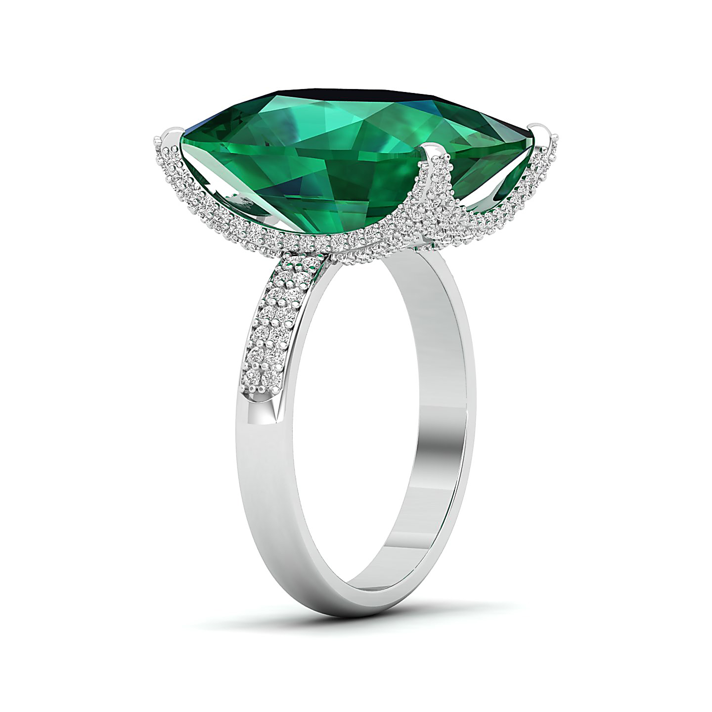 The Fiery Single Stone Emerald Ring