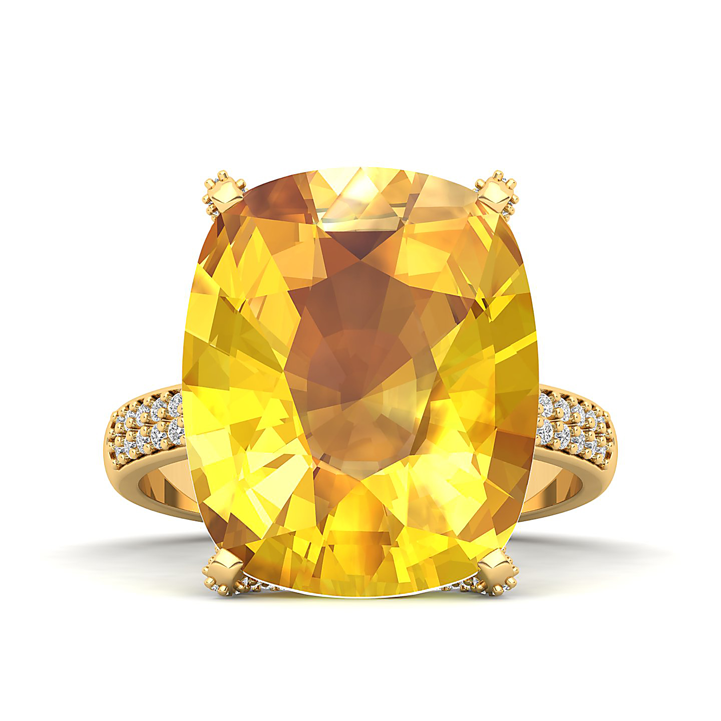 The Fiery Single Stone Yellow Sapphire Ring