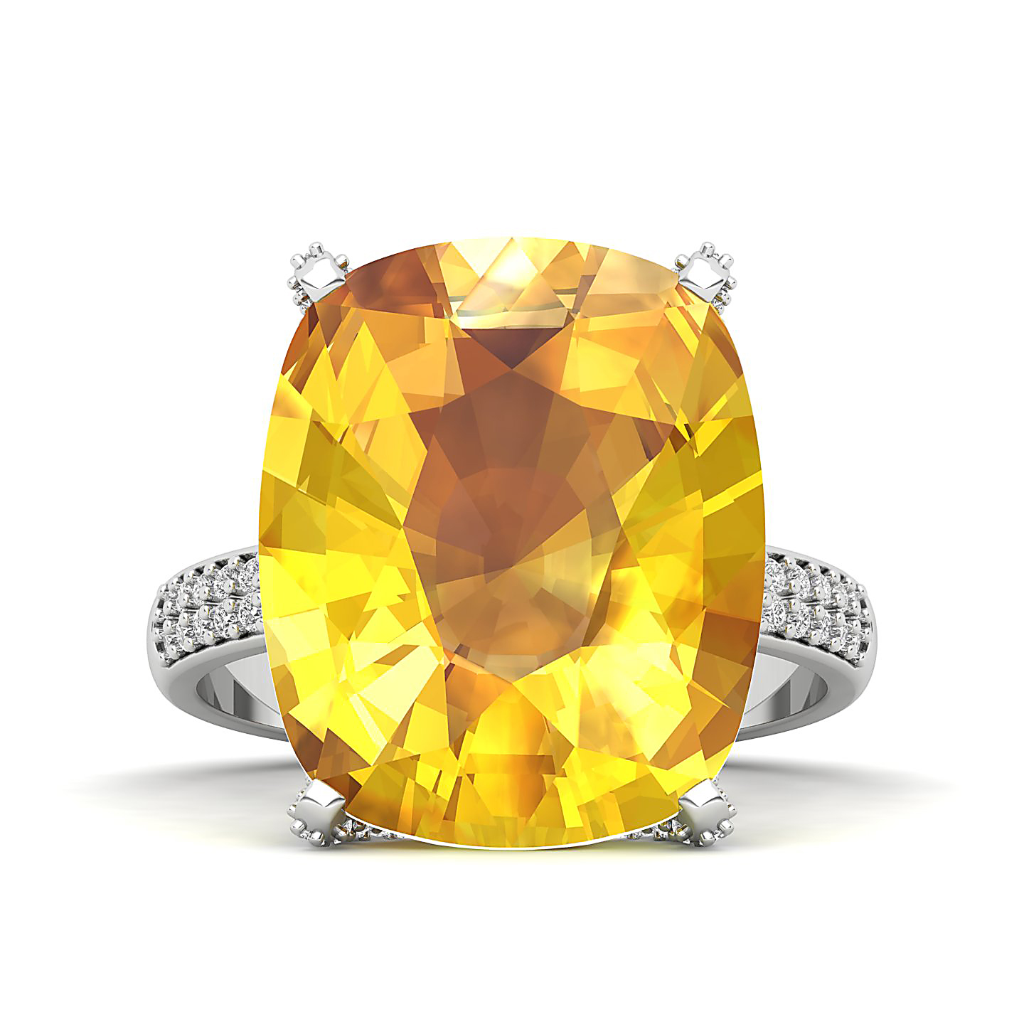 The Fiery Single Stone Yellow Sapphire Ring