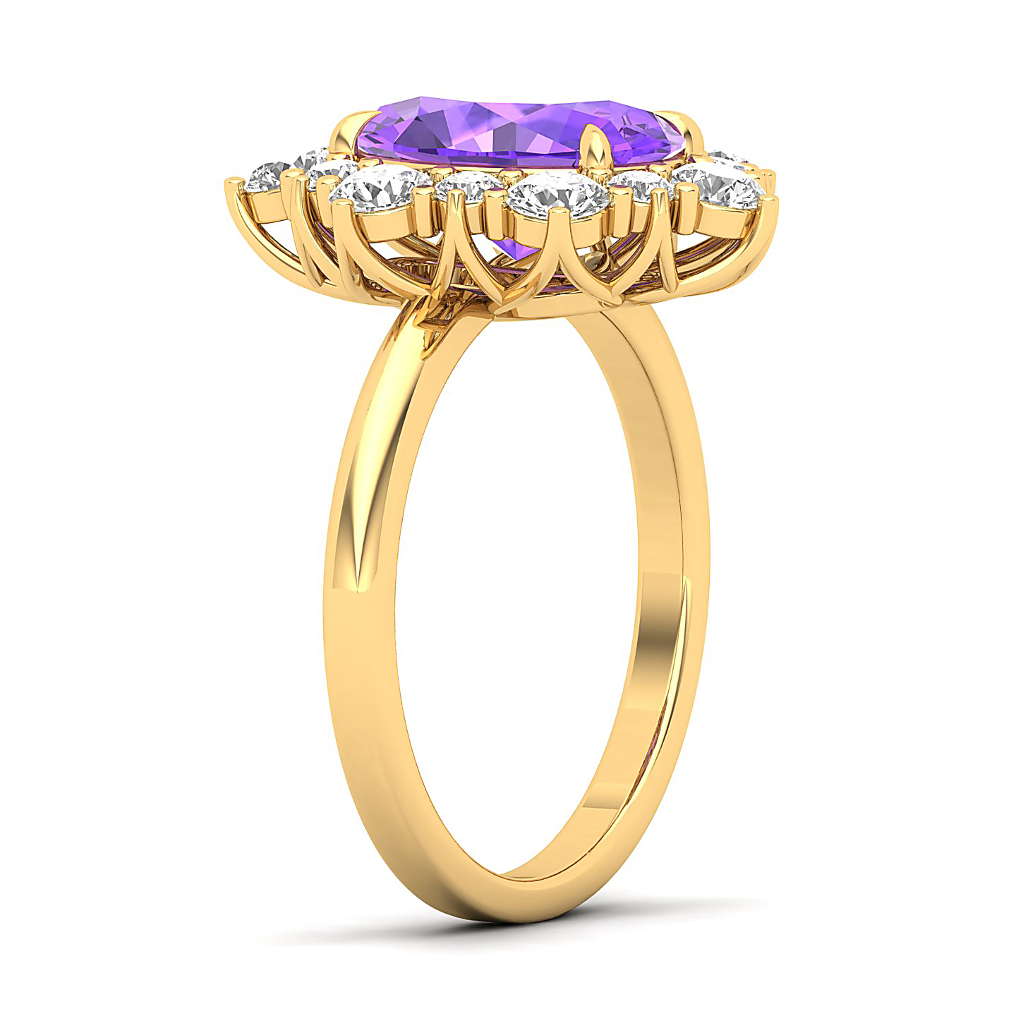 The Floral Cluster Amethyst Ring