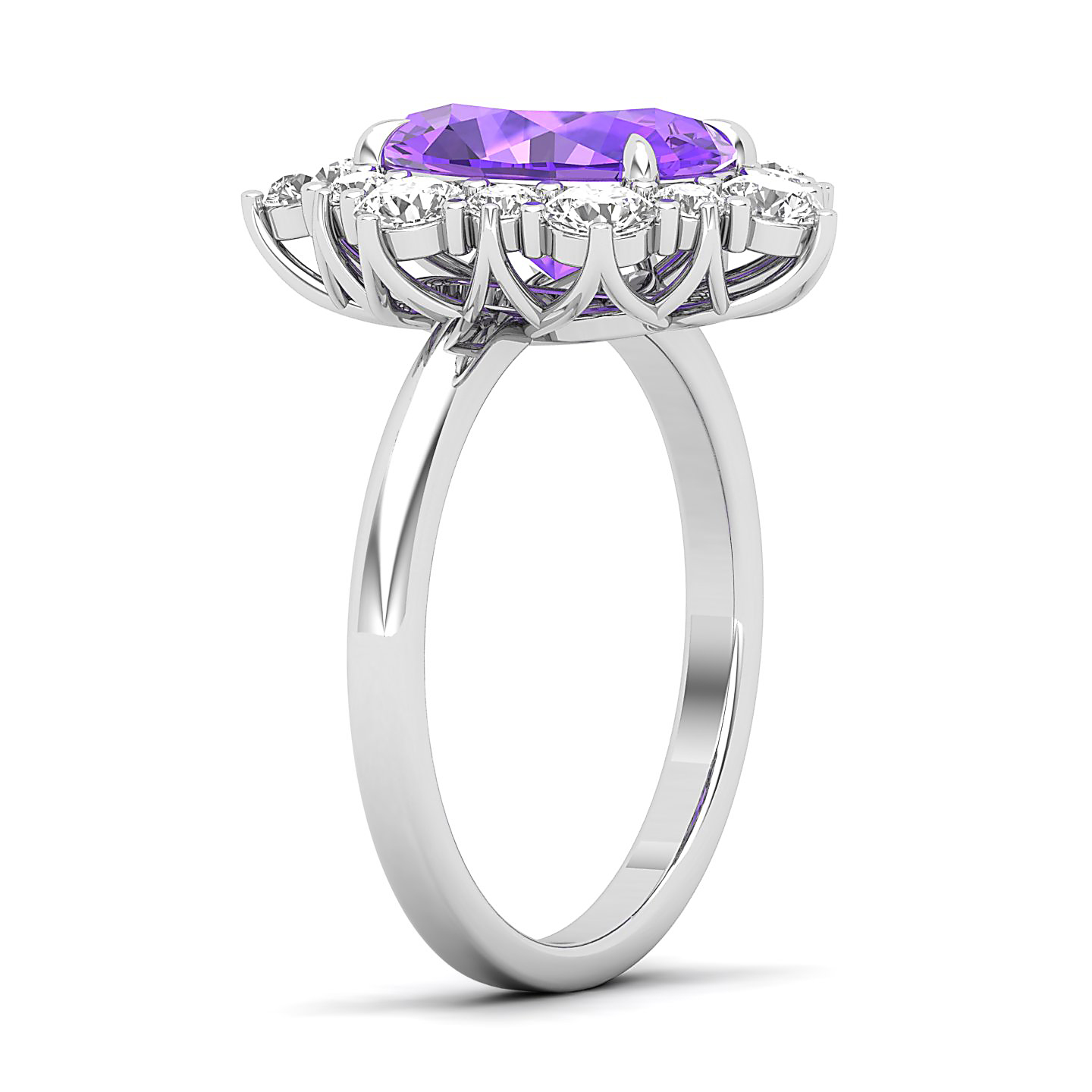 The Floral Cluster Amethyst Ring
