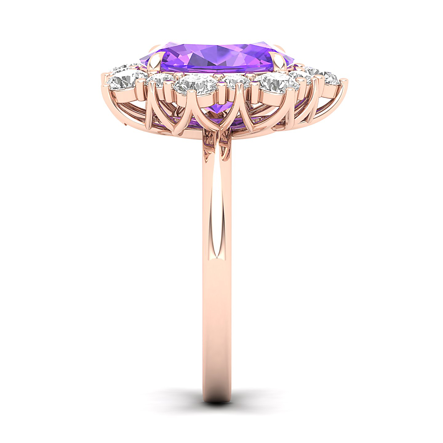 The Floral Cluster Amethyst Ring