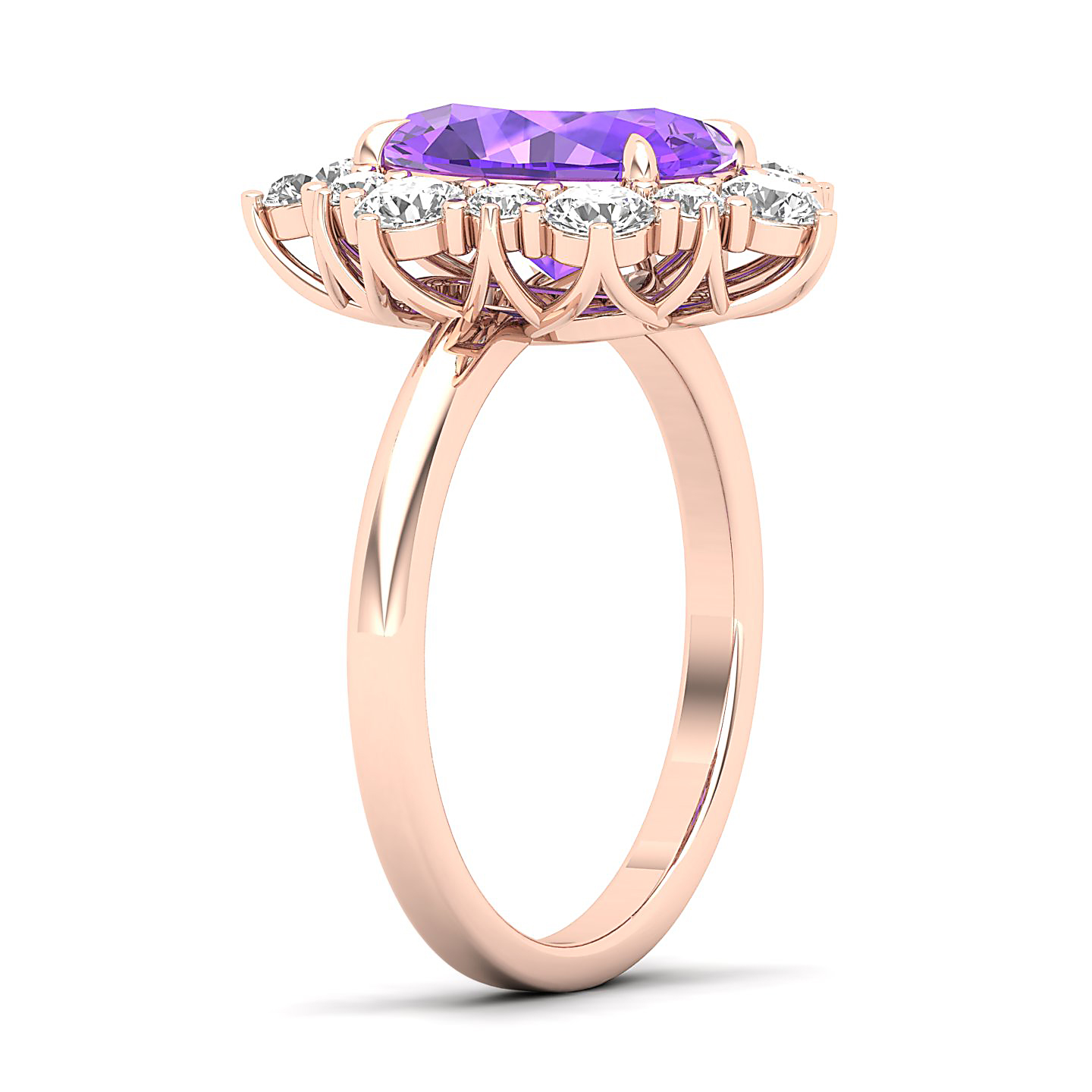 The Floral Cluster Amethyst Ring
