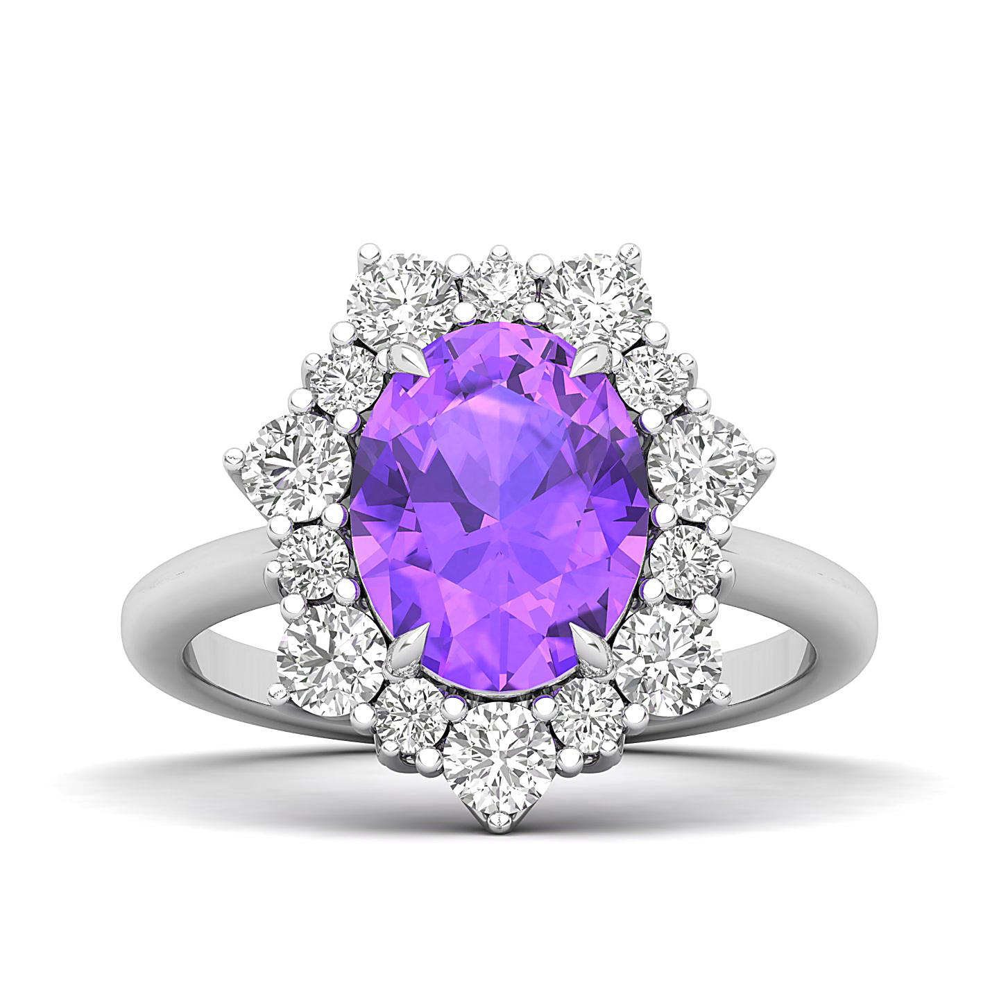 The Floral Cluster Amethyst Ring