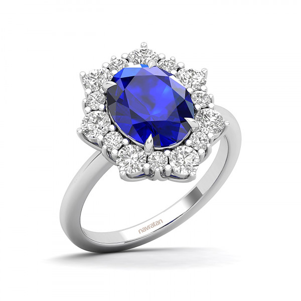 The Floral Cluster Blue Sapphire Ring