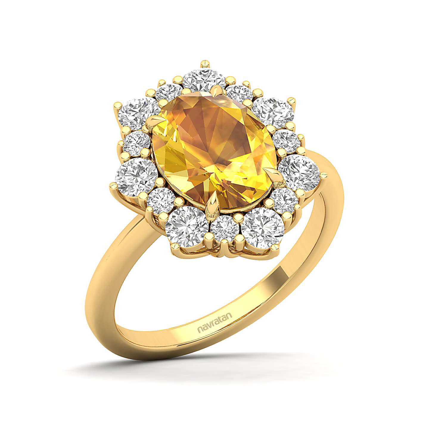 The Floral Cluster Yellow Sapphire Ring