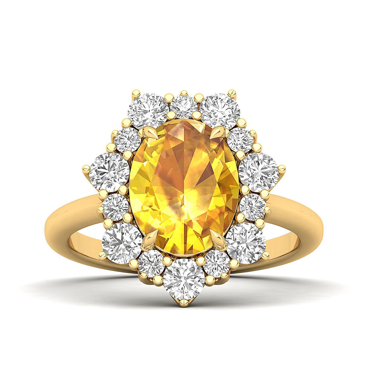The Floral Cluster Yellow Sapphire Ring