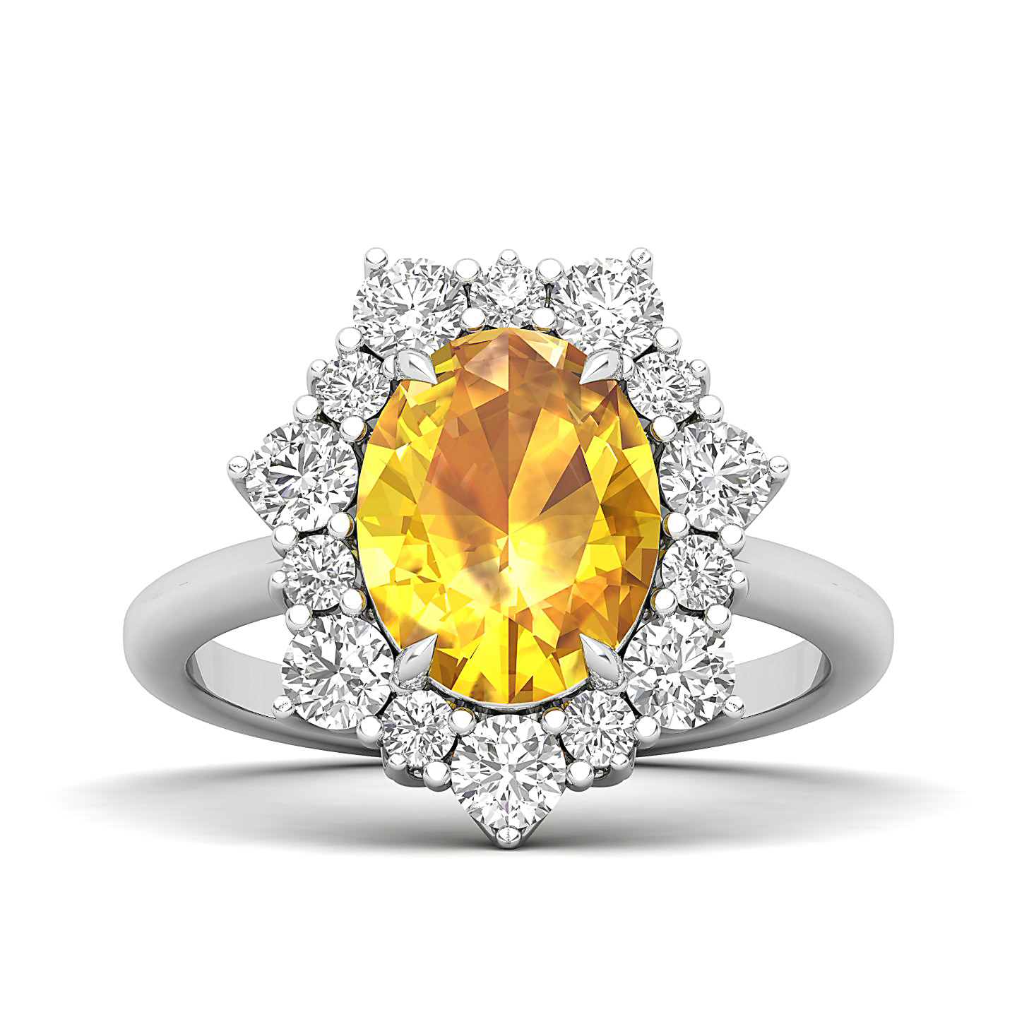 The Floral Cluster Yellow Sapphire Ring