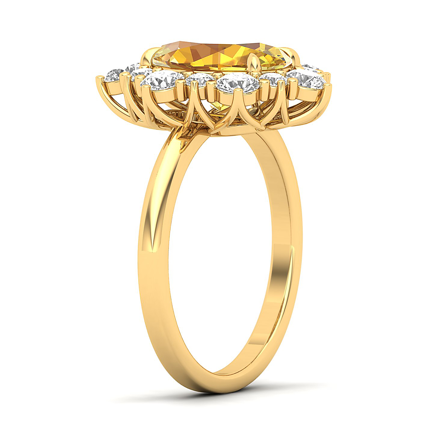The Floral Cluster Yellow Sapphire Ring