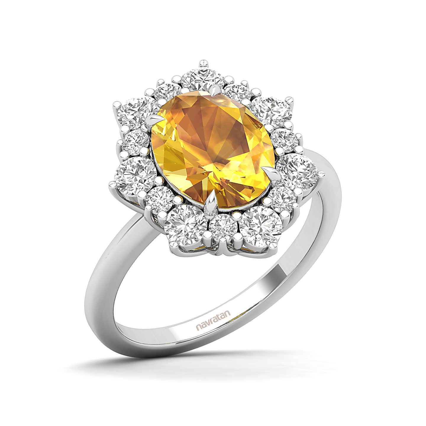 The Floral Cluster Yellow Sapphire Ring