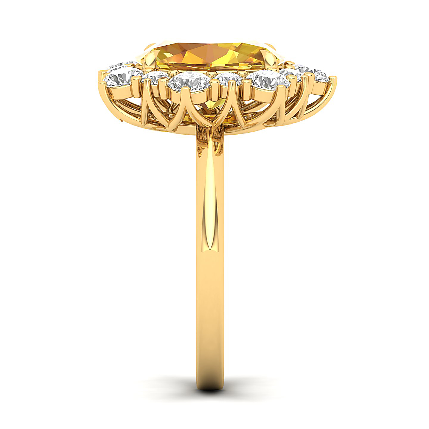 The Floral Cluster Yellow Sapphire Ring