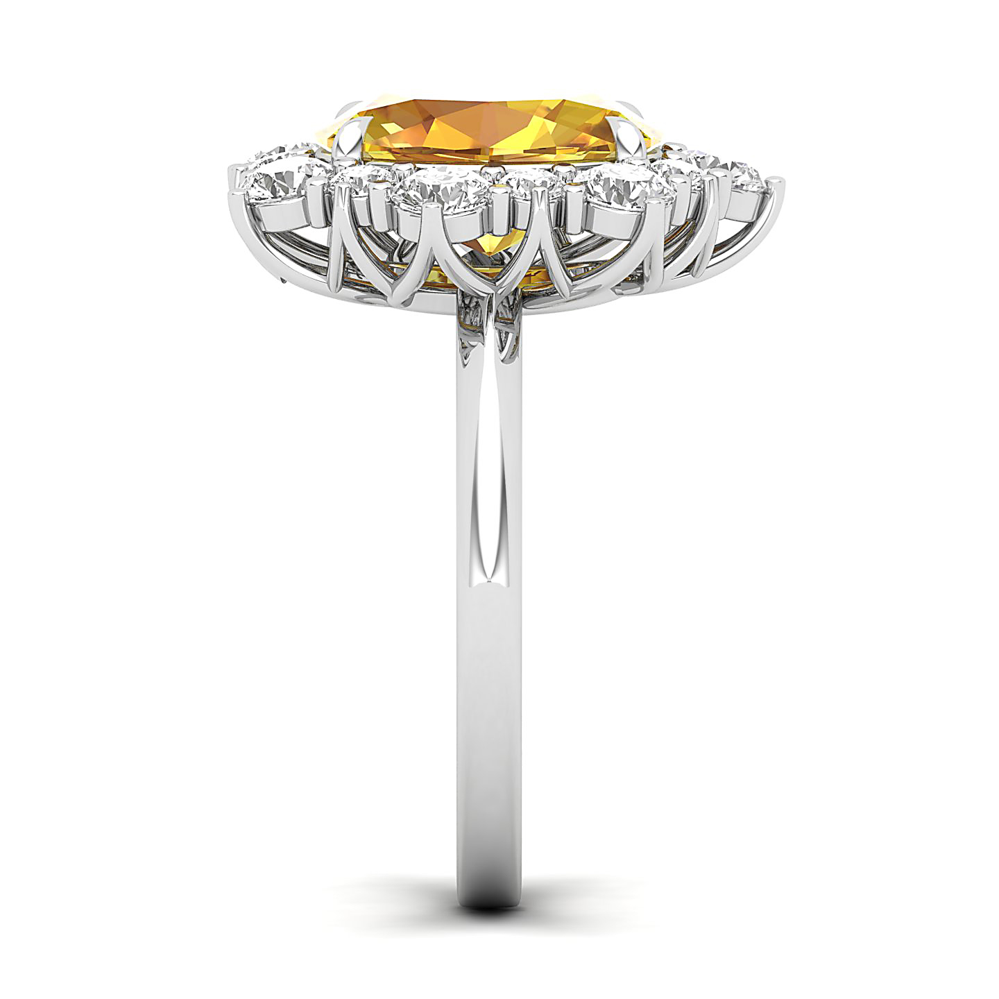 The Floral Cluster Yellow Sapphire Ring