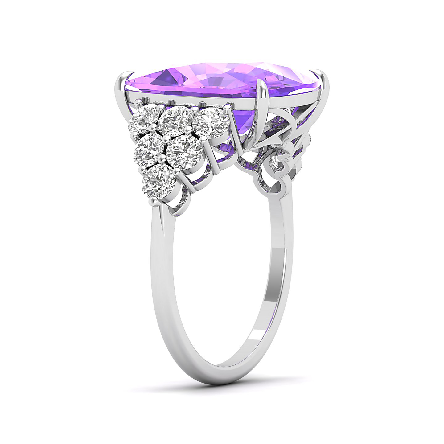 The Glittery Cluster Amethyst Ring