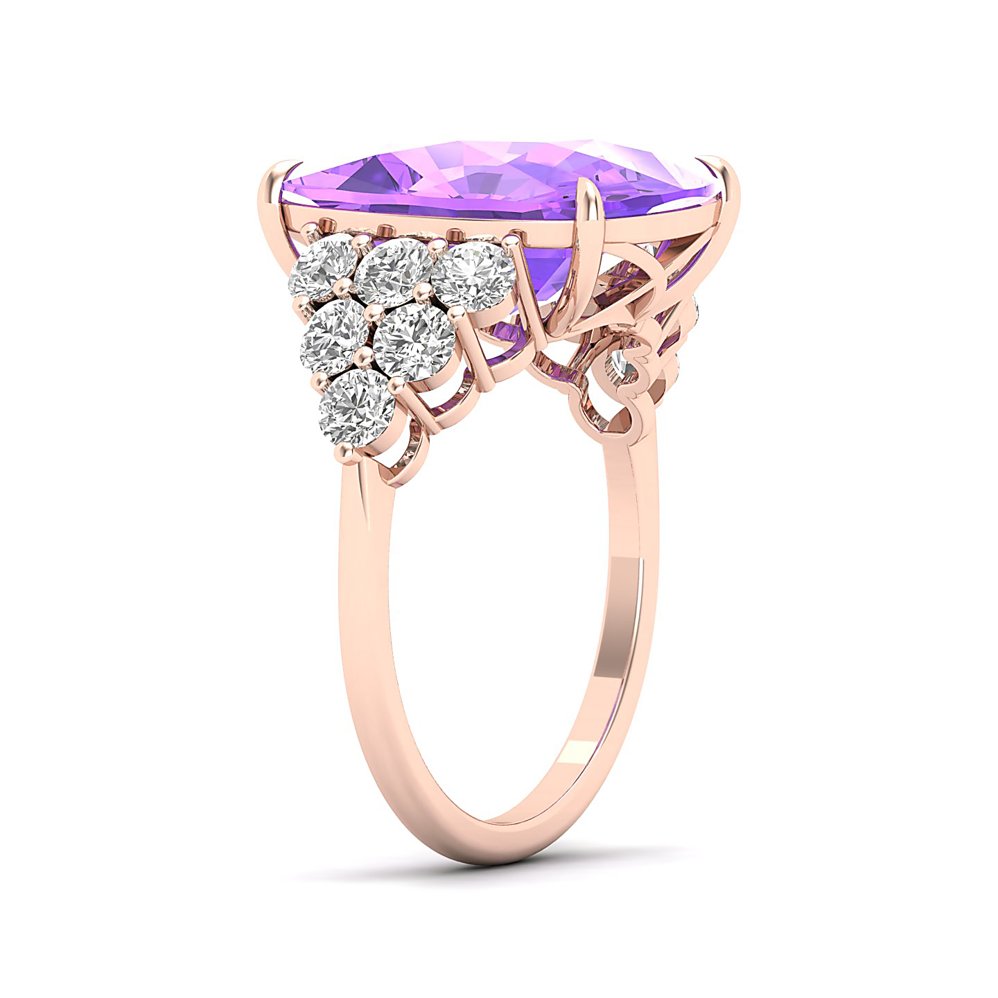 The Glittery Cluster Amethyst Ring