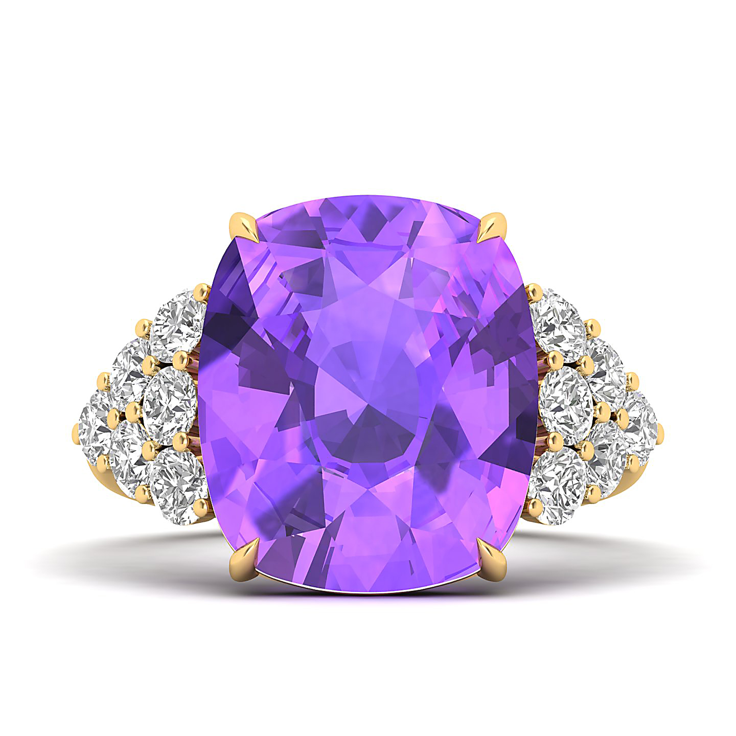 The Glittery Cluster Amethyst Ring