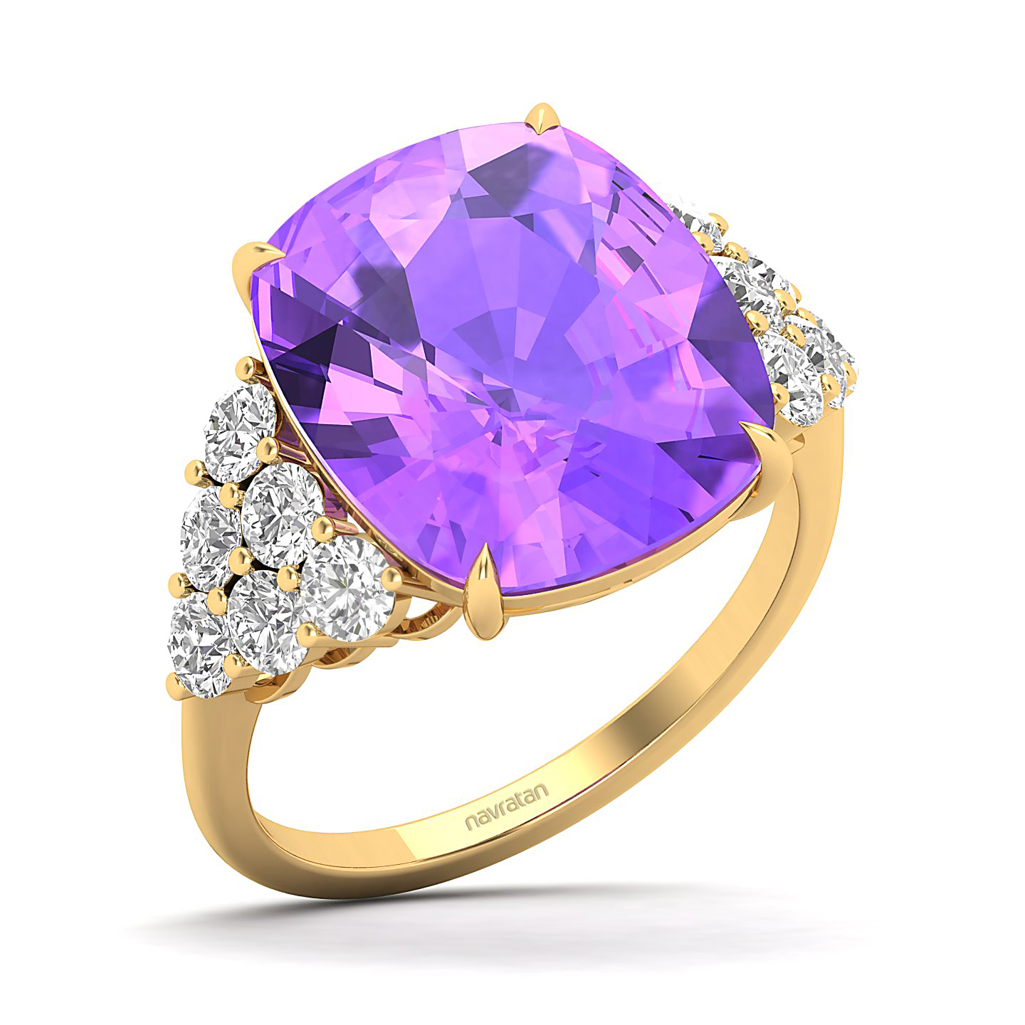 The Glittery Cluster Amethyst Ring