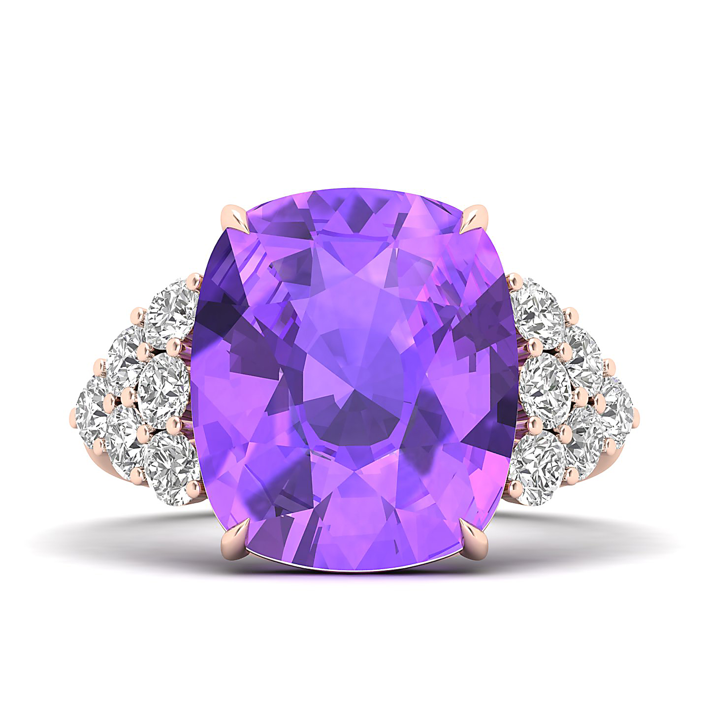 The Glittery Cluster Amethyst Ring