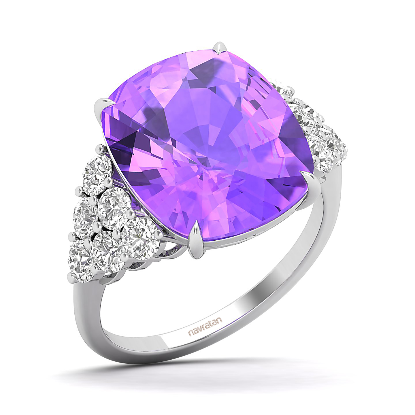 The Glittery Cluster Amethyst Ring
