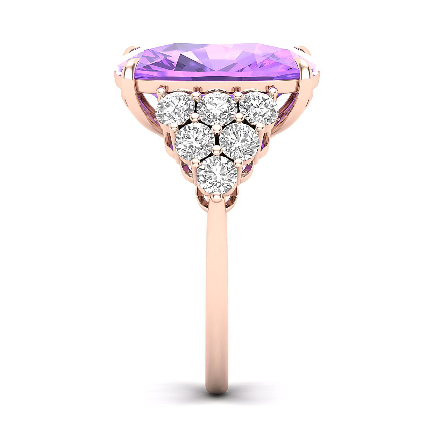 The Glittery Cluster Amethyst Ring