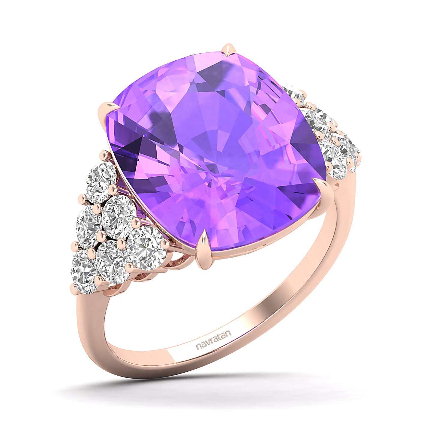 The Glittery Cluster Amethyst Ring