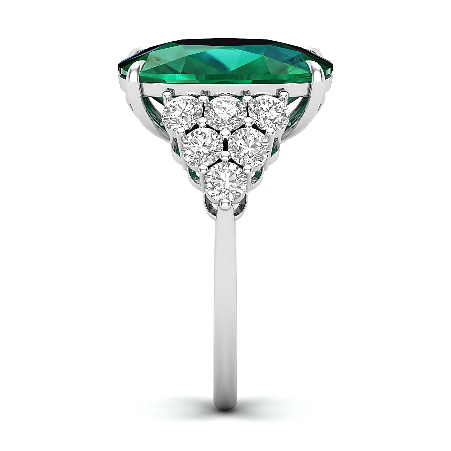 The Glittery Cluster Emerald Ring