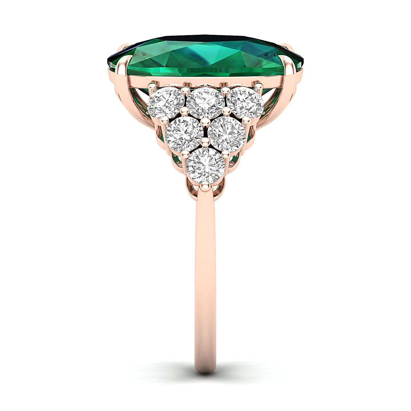 The Glittery Cluster Emerald Ring