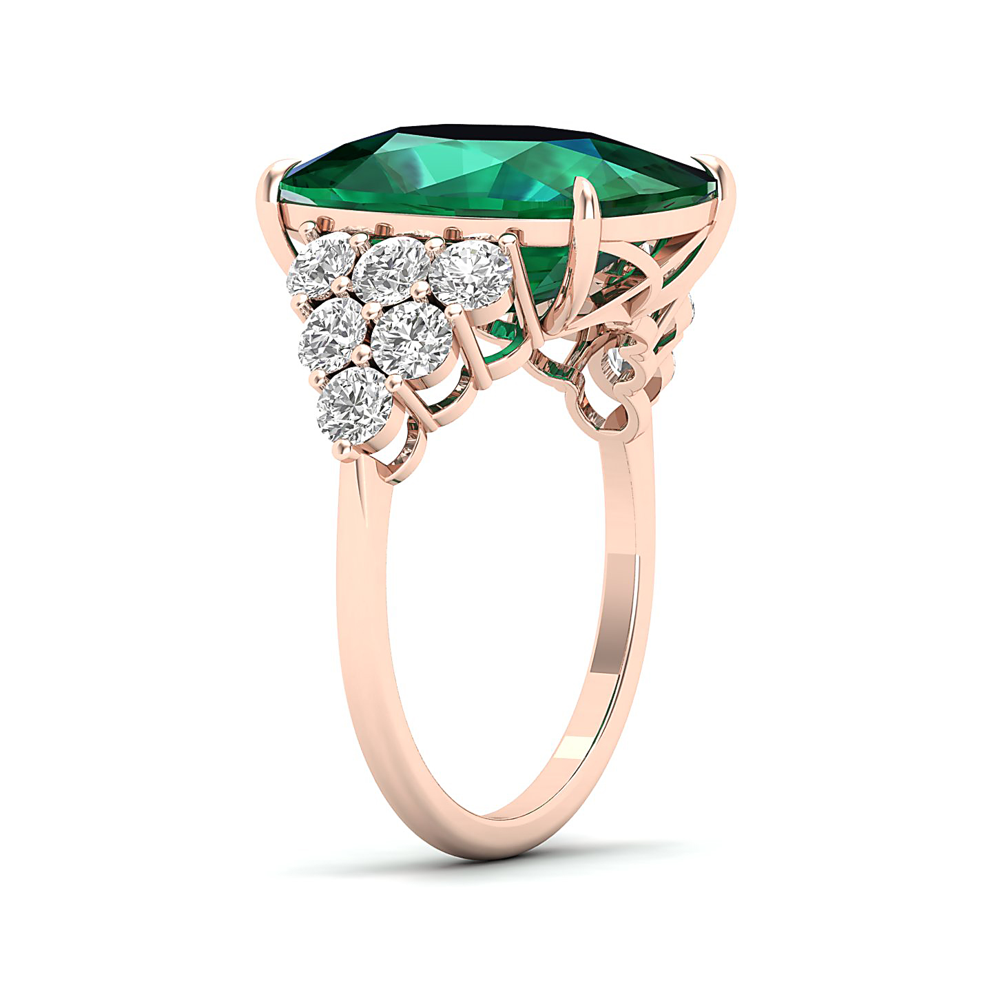 The Glittery Cluster Emerald Ring