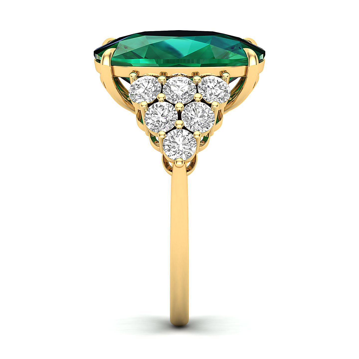 The Glittery Cluster Emerald Ring