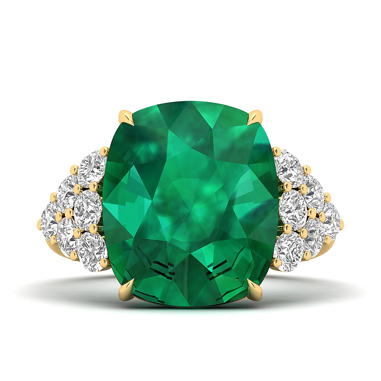 The Glittery Cluster Emerald Ring