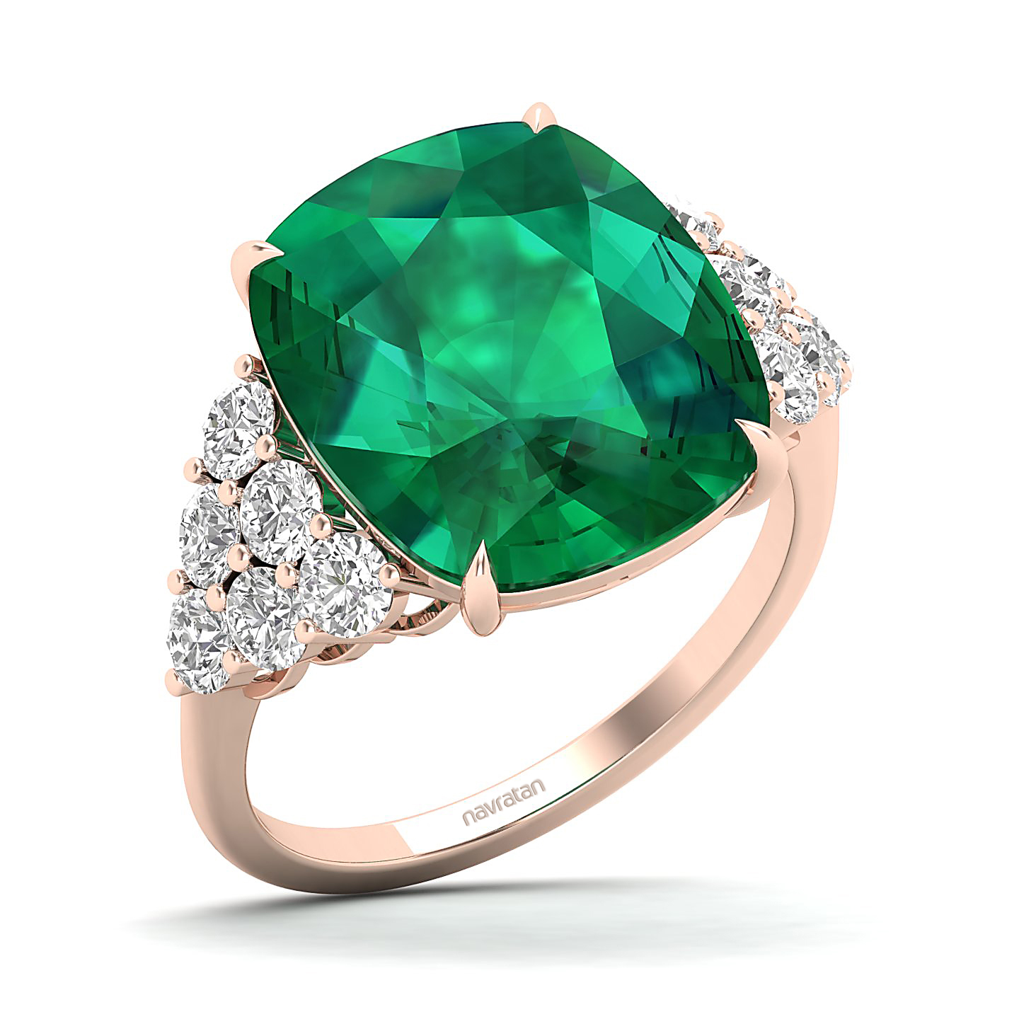 The Glittery Cluster Emerald Ring