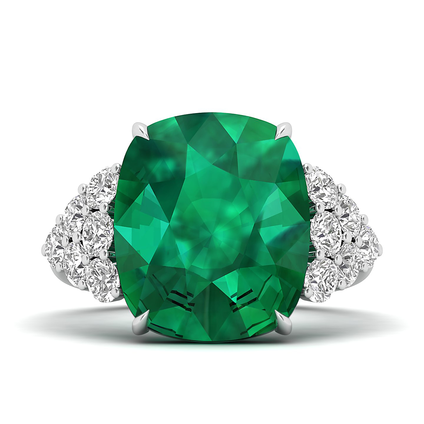 The Glittery Cluster Emerald Ring