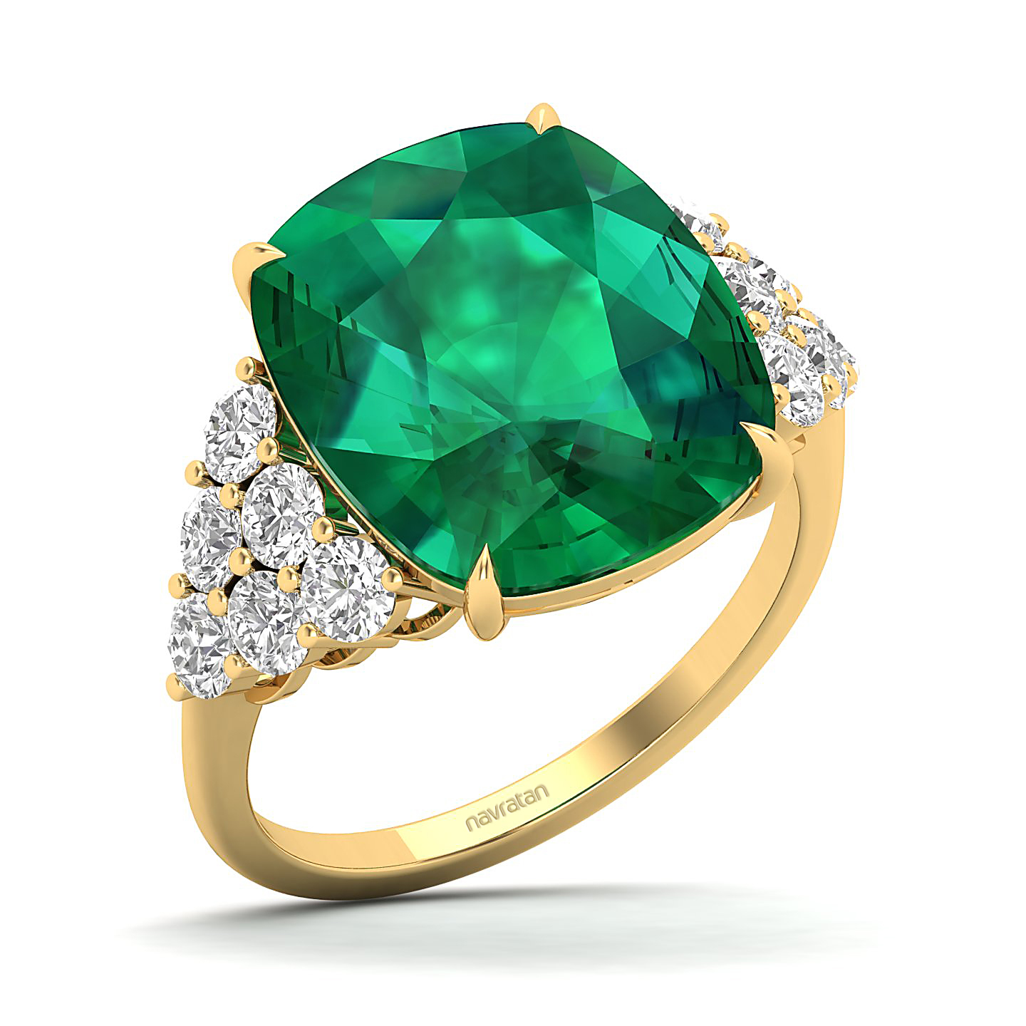 The Glittery Cluster Emerald Ring