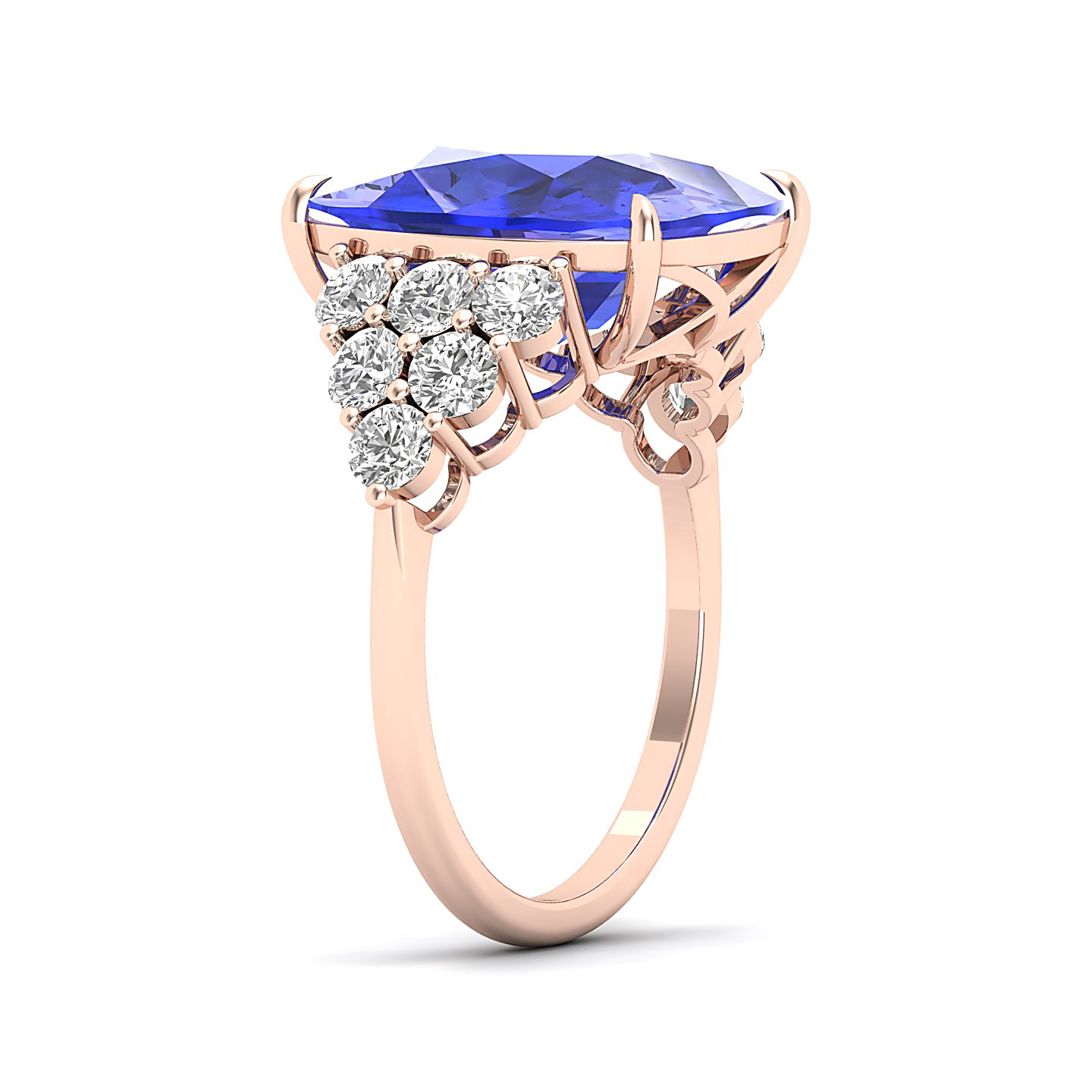 The Glittery Cluster Tanzanite Ring