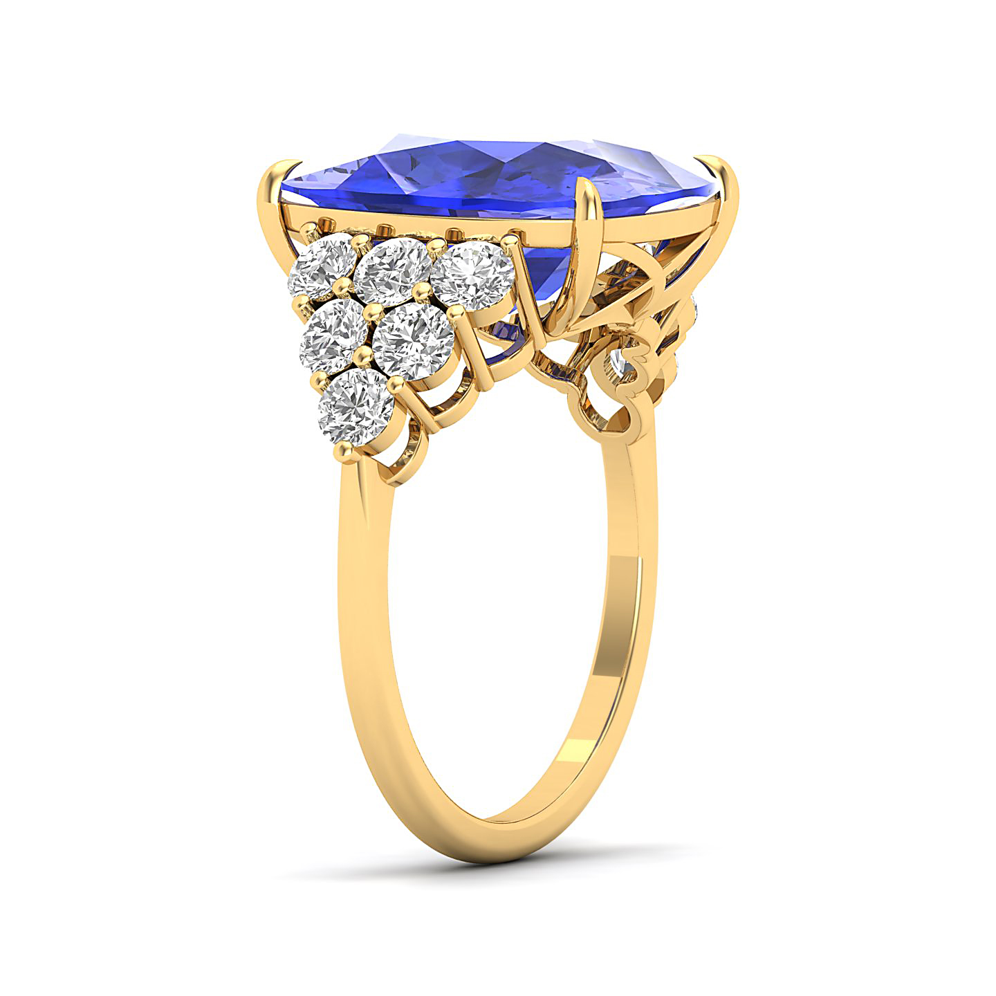 The Glittery Cluster Tanzanite Ring