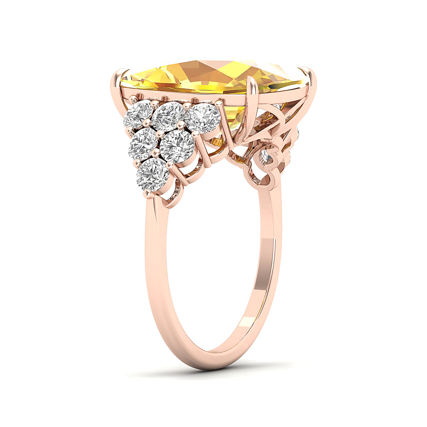 The Glittery Cluster Yellow Sapphire Ring