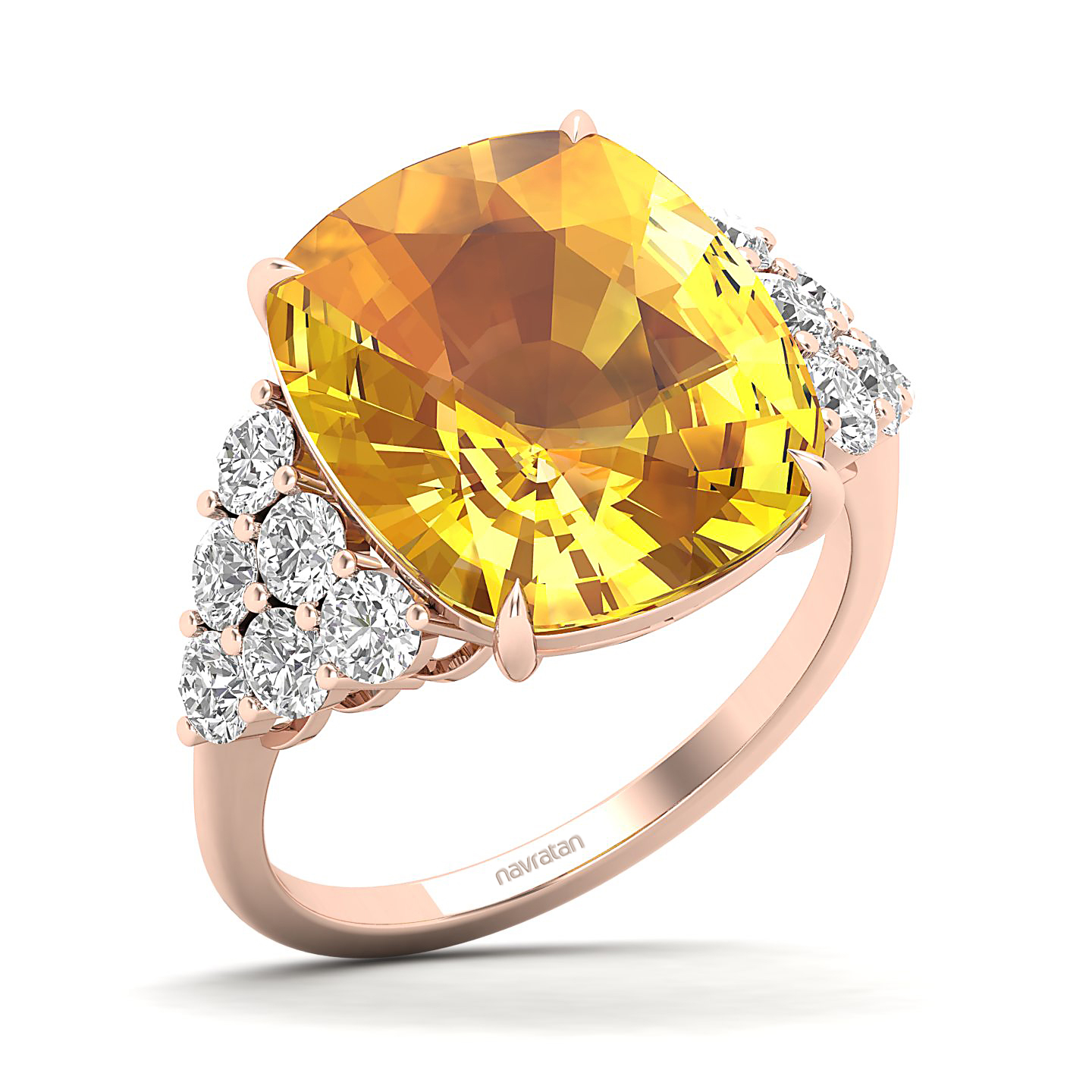 The Glittery Cluster Yellow Sapphire Ring