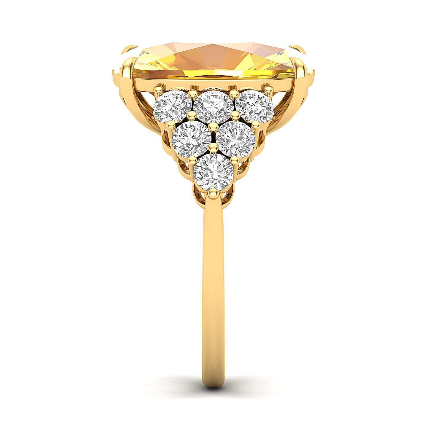 The Glittery Cluster Yellow Sapphire Ring