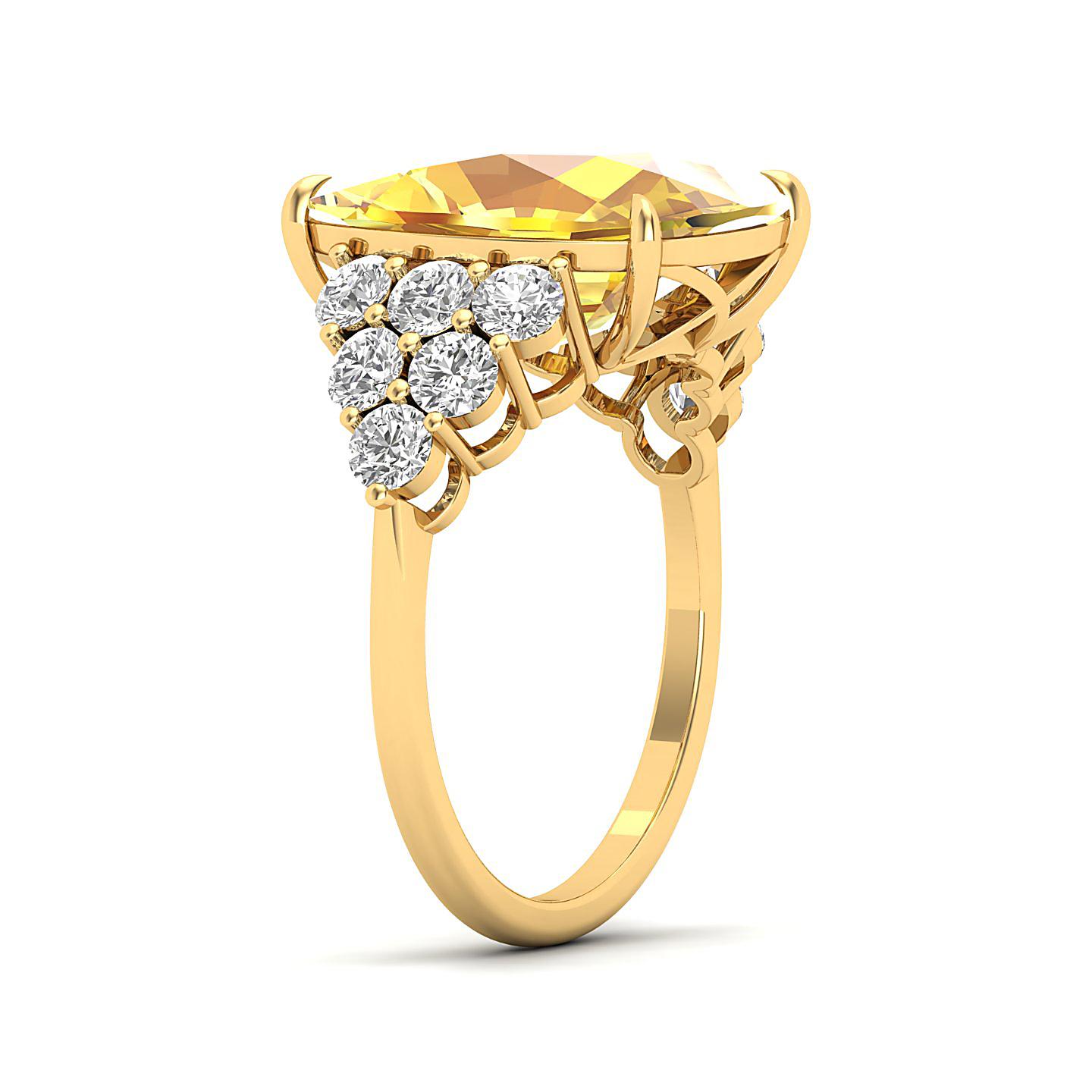 The Glittery Cluster Yellow Sapphire Ring