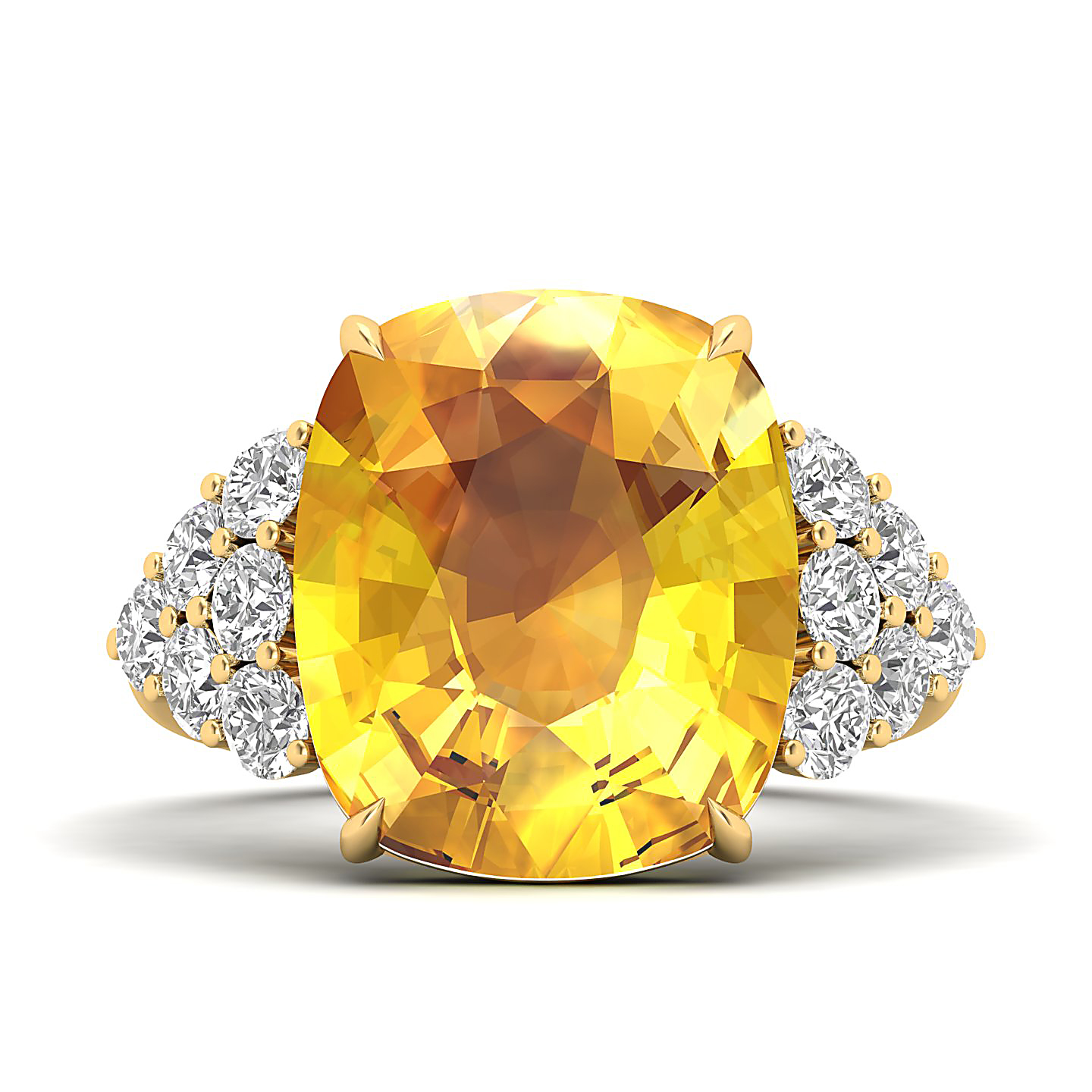 The Glittery Cluster Yellow Sapphire Ring