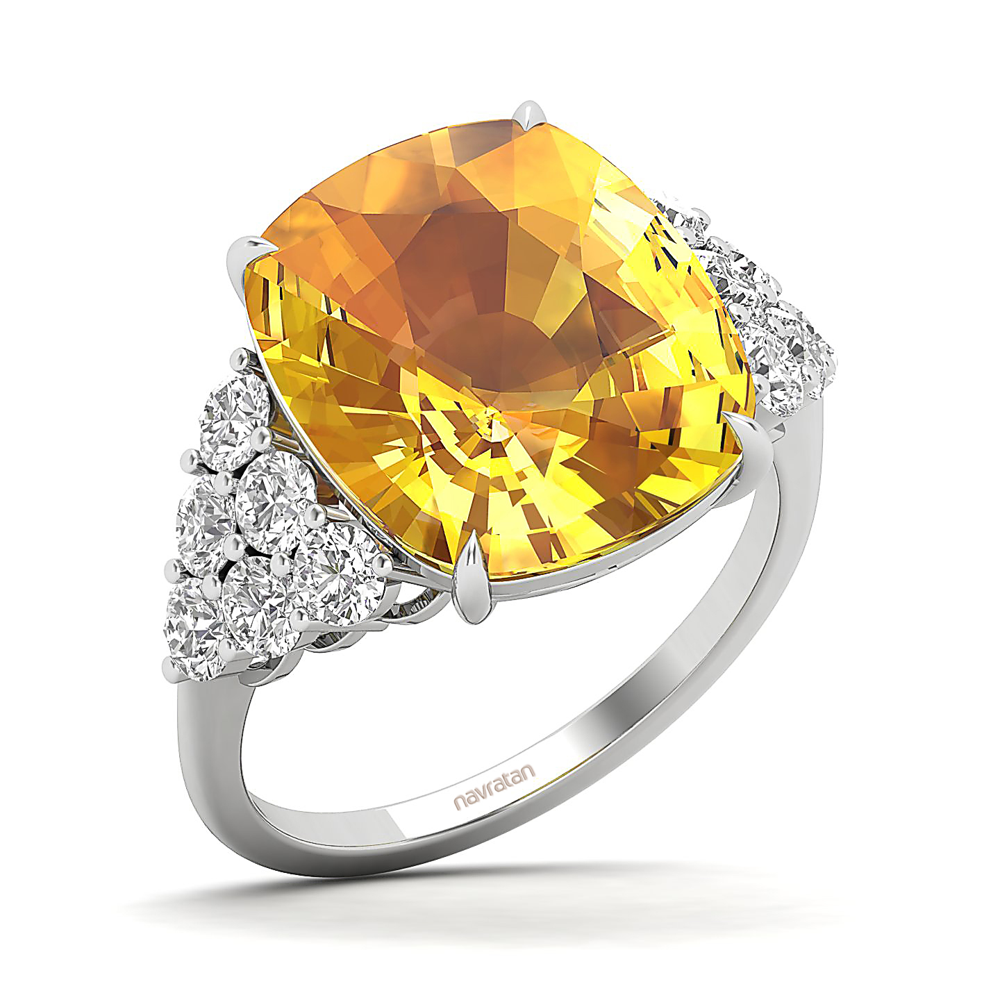 The Glittery Cluster Yellow Sapphire Ring