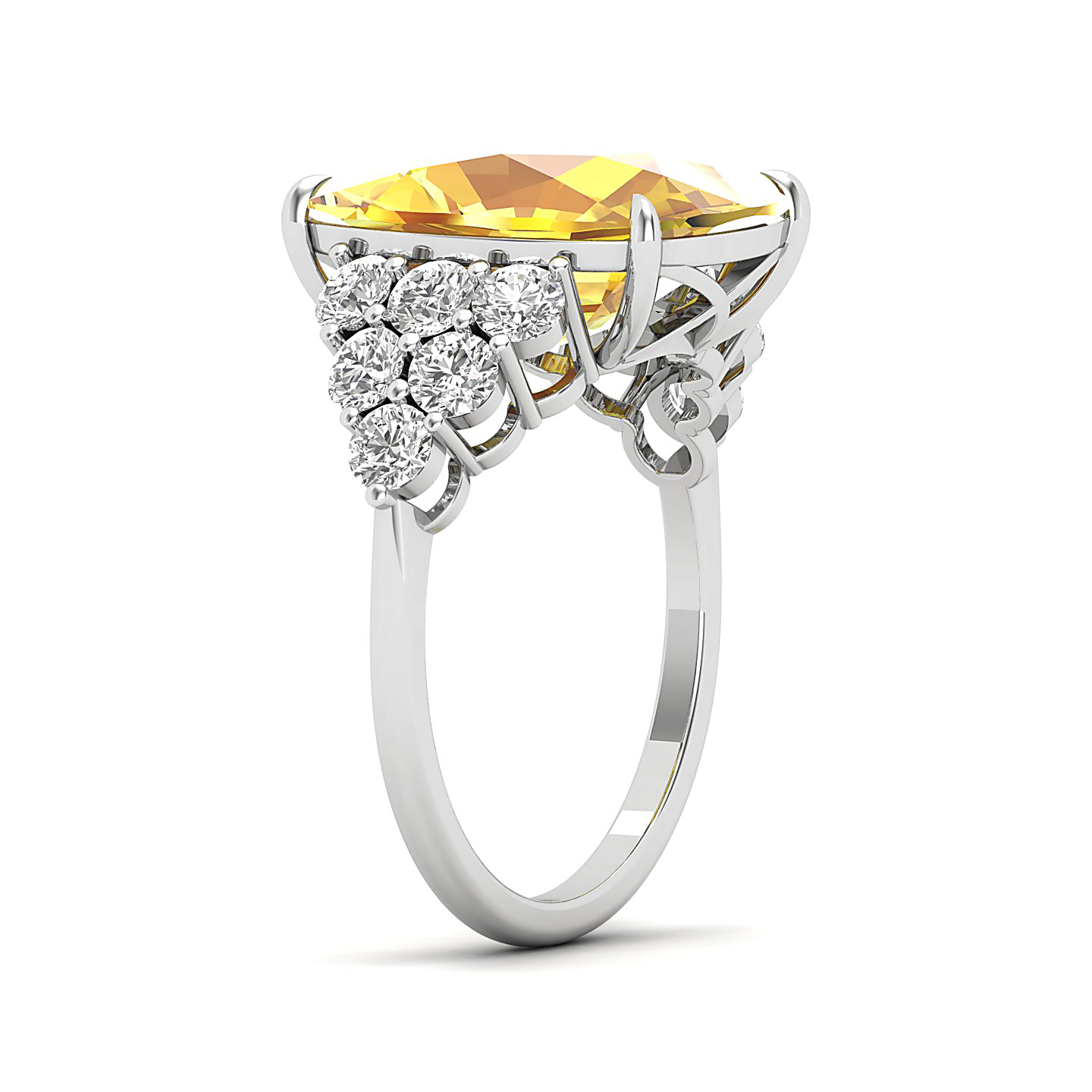 The Glittery Cluster Yellow Sapphire Ring