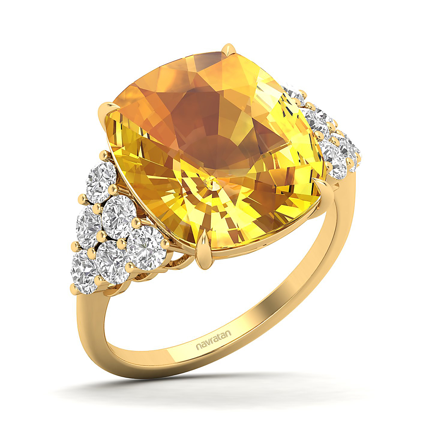 The Glittery Cluster Yellow Sapphire Ring