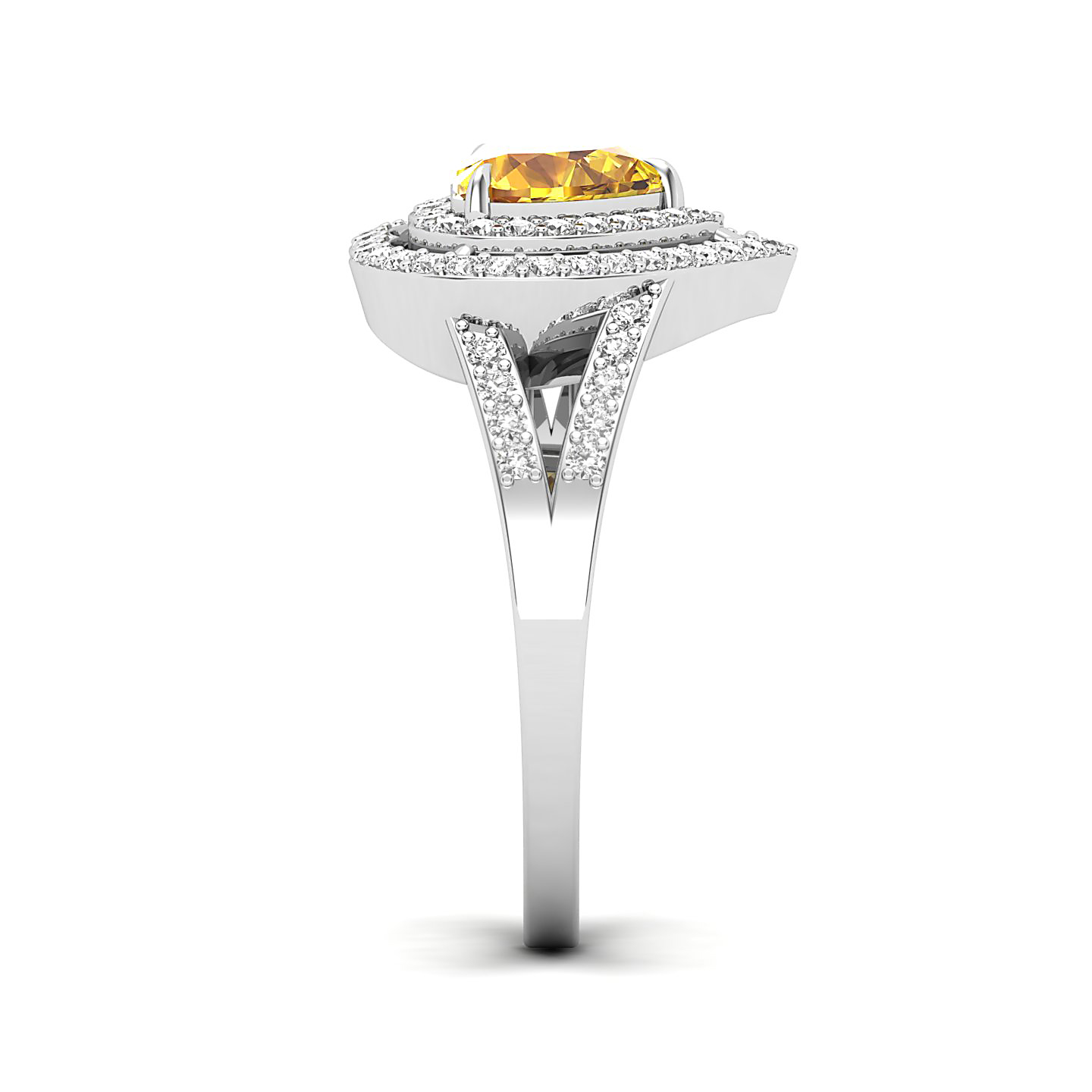 The Heartbeat Split Shank Yellow Sapphire Ring