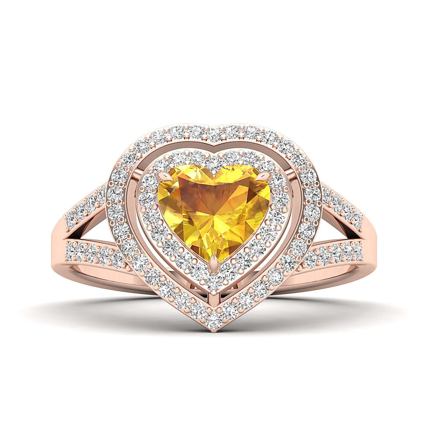 The Heartbeat Split Shank Yellow Sapphire Ring