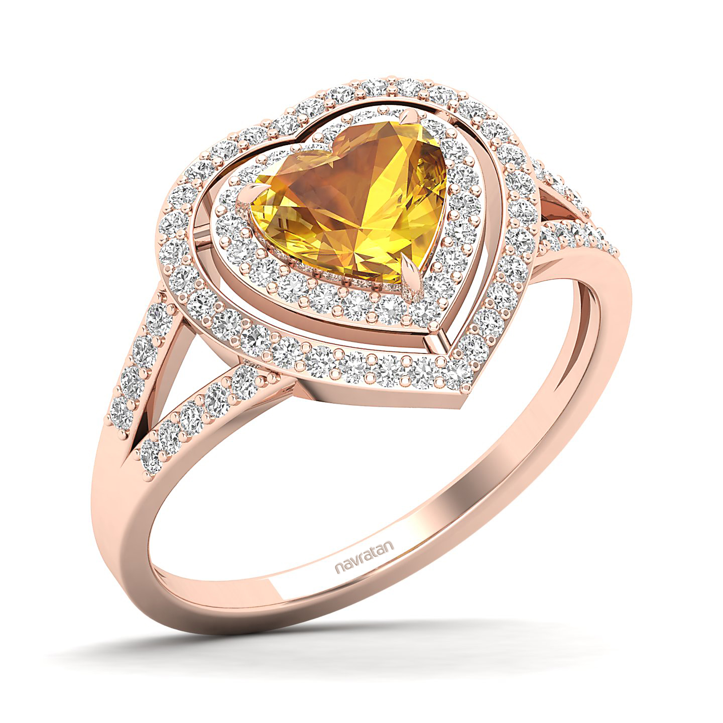 The Heartbeat Split Shank Yellow Sapphire Ring