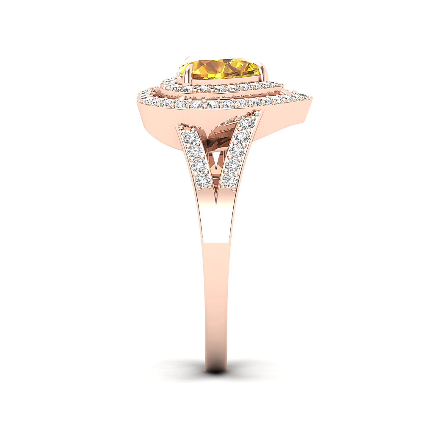 The Heartbeat Split Shank Yellow Sapphire Ring