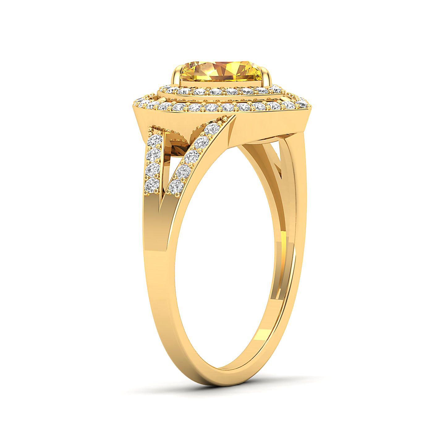 The Heartbeat Split Shank Yellow Sapphire Ring