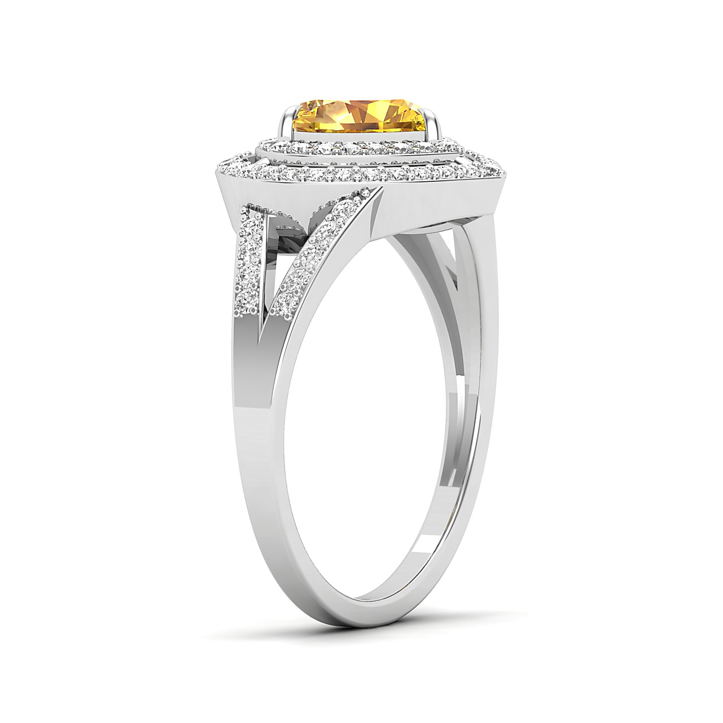 The Heartbeat Split Shank Yellow Sapphire Ring