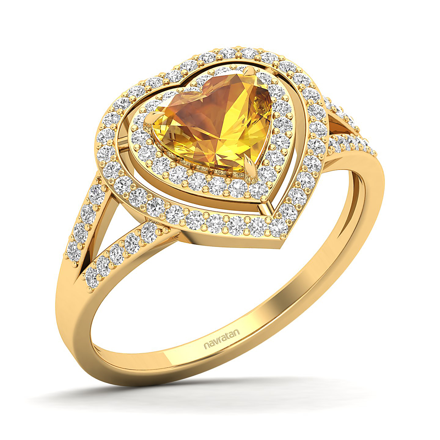 The Heartbeat Split Shank Yellow Sapphire Ring