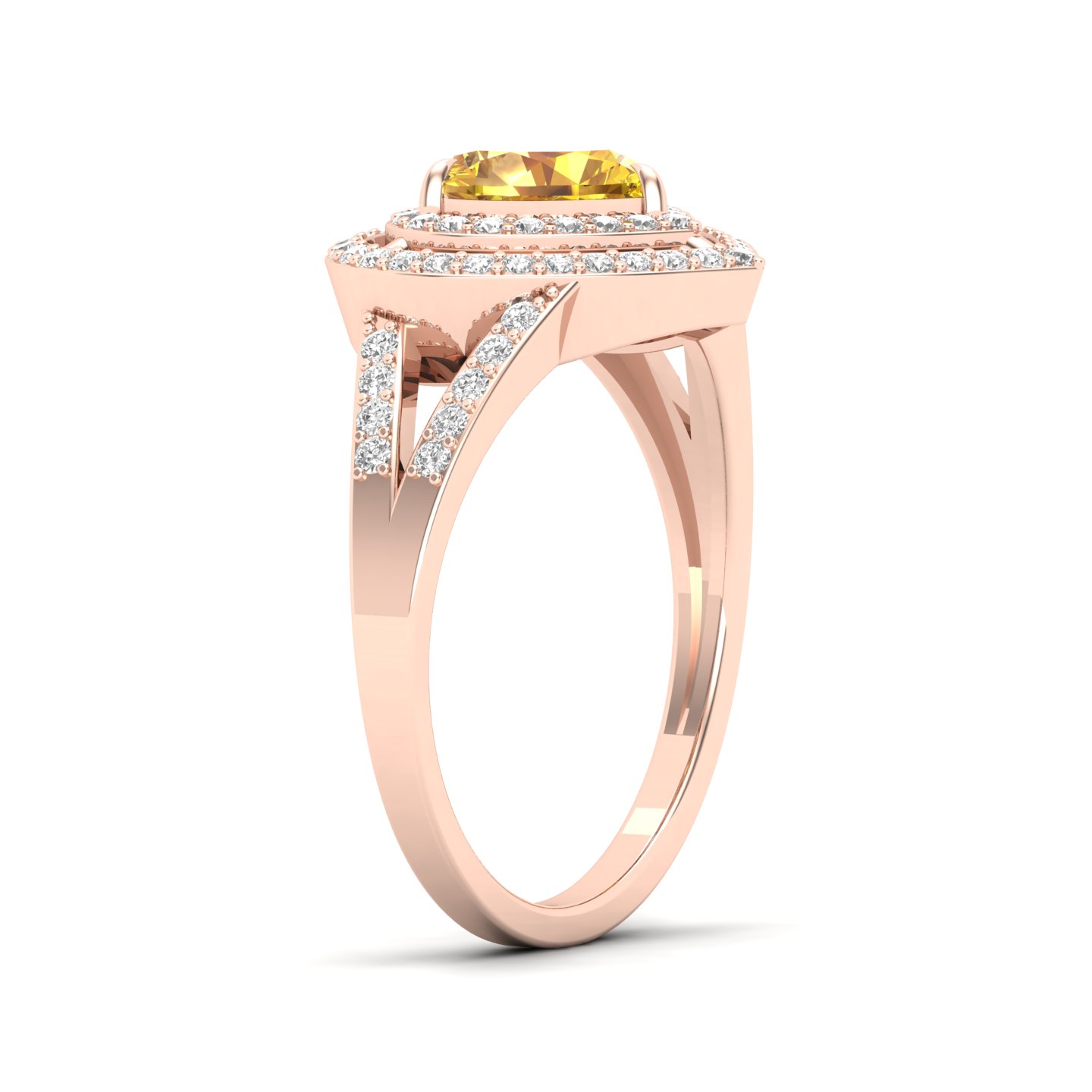 The Heartbeat Split Shank Yellow Sapphire Ring
